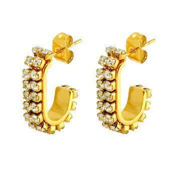 18K gold plated Stainless steel earrings, Intensity