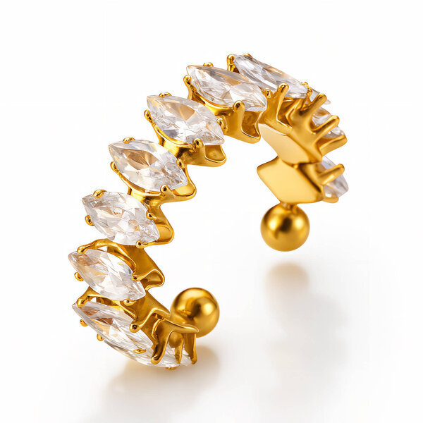 Ring, 18K Gold Plated Steel