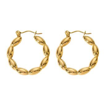 18K gold plated Stainless steel earrings, Intensity