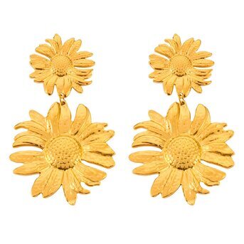 18K gold plated Stainless steel  "Flowers" earrings, Intensity