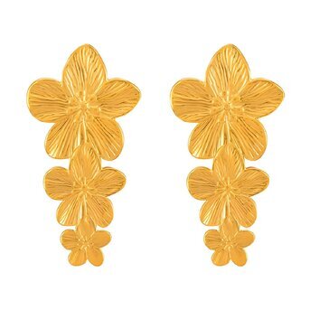 18K gold plated Stainless steel  "Flowers" earrings, Intensity