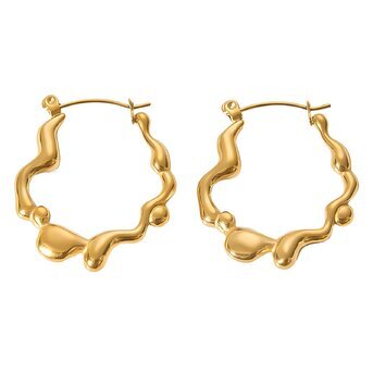 18K gold plated Stainless steel earrings, Intensity