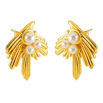 18K gold plated Stainless steel earrings, Intensity