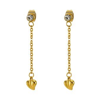 18K gold plated Stainless steel  "Hearts" earrings, Intensity