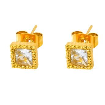 18K gold plated Stainless steel earrings, Intensity