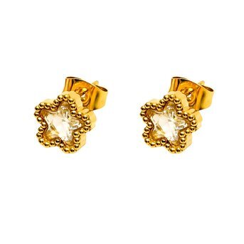 18K gold plated Stainless steel  "Flowers" earrings, Intensity