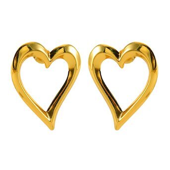 18K gold plated Stainless steel  "Hearts" earrings, Intensity