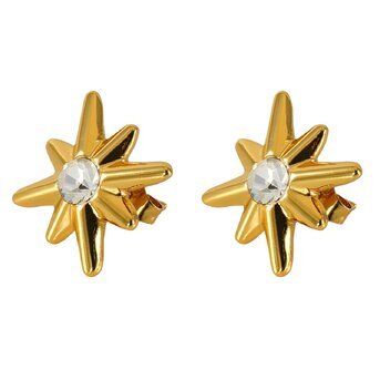 18K gold plated Stainless steel  "Flowers" earrings, Intensity