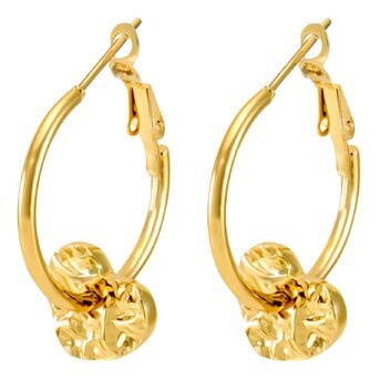 18K gold plated Stainless steel  "Hearts" earrings, Intensity