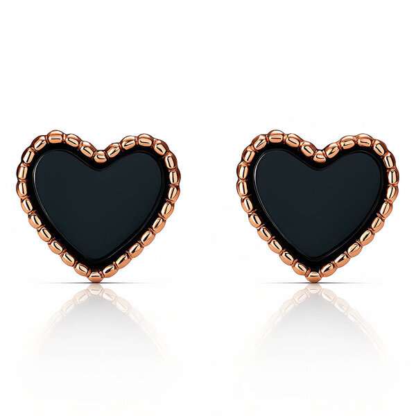 "Hearts" Earrings, 18K Gold Plated Steel