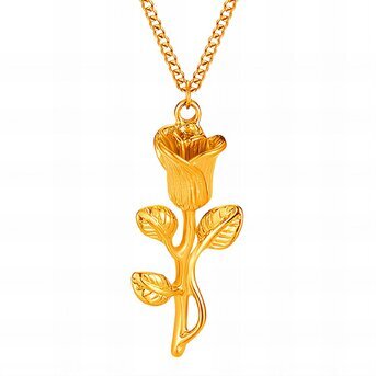 18K gold plated Stainless steel  "Flower" necklace, Intensity