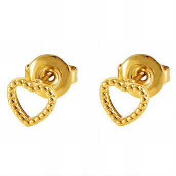 18K gold plated Stainless steel  "Hearts" earrings, Intensity