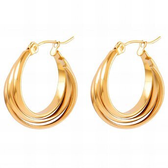 18K gold plated Stainless steel earrings, Intensity