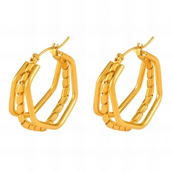 18K gold plated Stainless steel earrings, Intensity