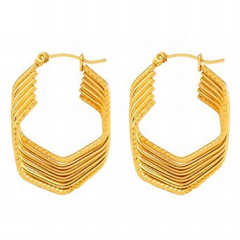 18K gold plated Stainless steel earrings, Intensity