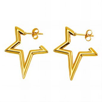 18K gold plated Stainless steel  "Stars" earrings, Intensity