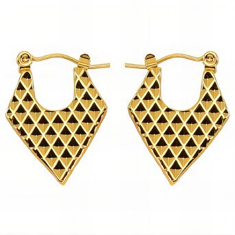 18K gold plated Stainless steel  "Hearts" earrings, Intensity