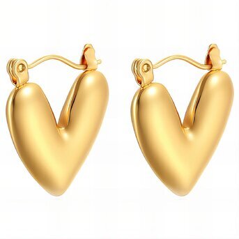 18K gold plated Stainless steel  "Hearts" earrings, Intensity