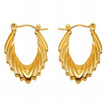 18K gold plated Stainless steel earrings, Intensity