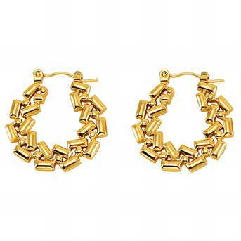 18K gold plated Stainless steel earrings, Intensity