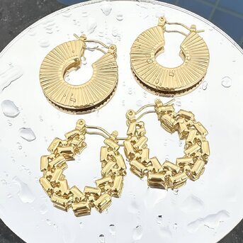 18K gold plated Stainless steel earrings, Intensity