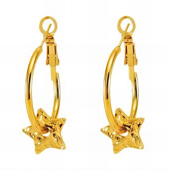 18K gold plated Stainless steel  "Stars" earrings, Intensity