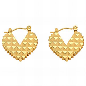 18K gold plated Stainless steel  "Hearts" earrings, Intensity