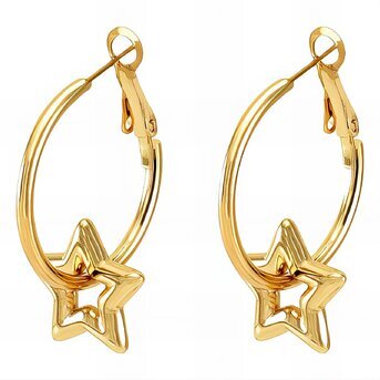 18K gold plated Stainless steel  "Stars" earrings, Intensity