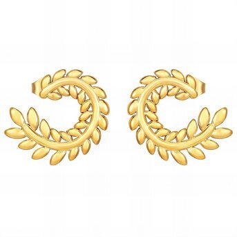 18K gold plated Stainless steel  "Leafs" earrings, Intensity