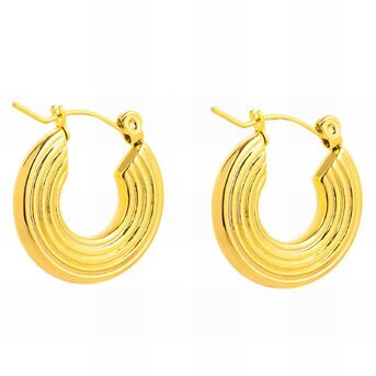 18K gold plated Stainless steel earrings, Intensity