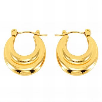 18K gold plated Stainless steel earrings, Intensity