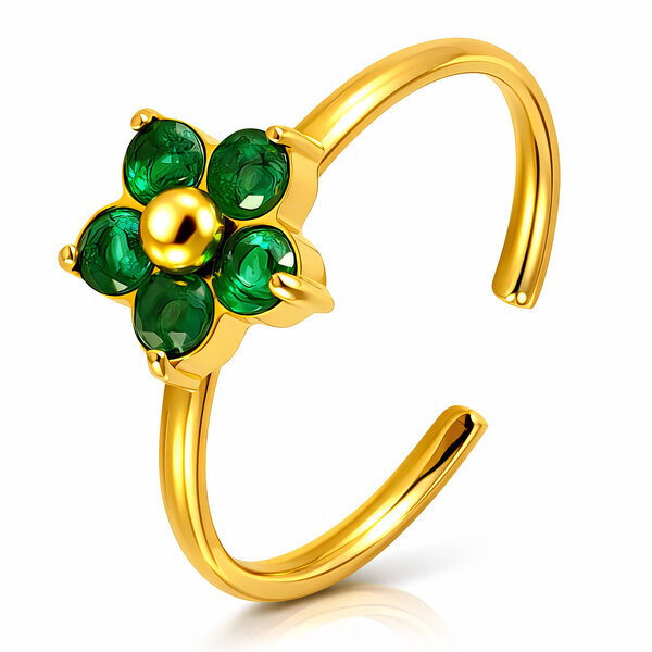 "Flower" Ring, 18K Gold Plated Steel