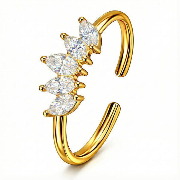 Ring, 18K Gold Plated Steel