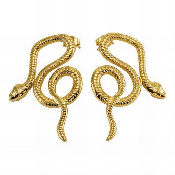 18K gold plated Stainless steel  "Snakes" earrings, Intensity