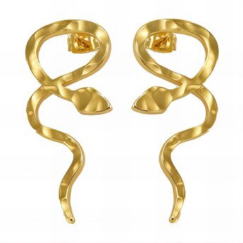 18K gold plated Stainless steel  "Snakes" earrings, Intensity