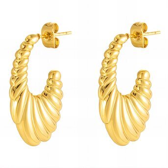 18K gold plated Stainless steel earrings, Intensity