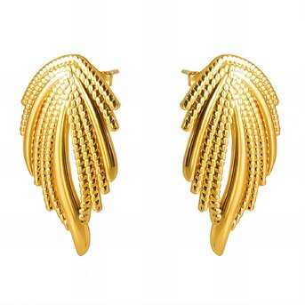 18K gold plated Stainless steel  "Leafs" earrings, Intensity