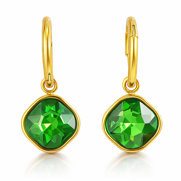 Earrings, 18K Gold Plated Steel