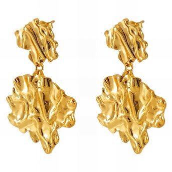 18K gold plated Stainless steel earrings, Intensity