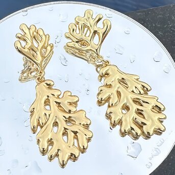 18K gold plated Stainless steel earrings, Intensity