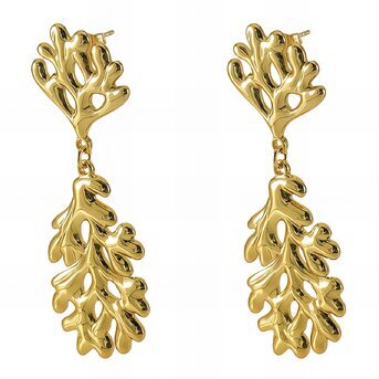 18K gold plated Stainless steel earrings, Intensity