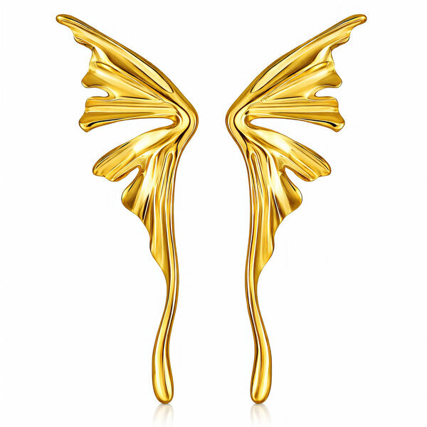 Earrings, 18K Gold Plated Steel