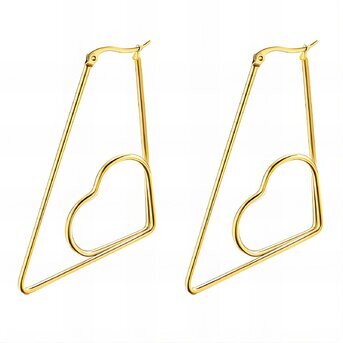 18K gold plated Stainless steel  "Hearts" earrings, Intensity