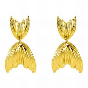 18K gold plated Stainless steel earrings, Intensity