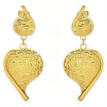 Earrings, 18K Gold Plated Steel