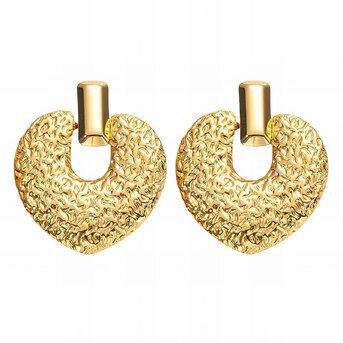 18K gold plated Stainless steel  "Hearts" earrings, Intensity