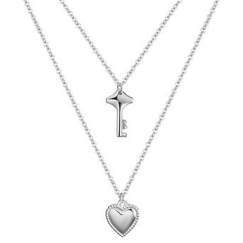 Stainless steel  "Heart and Key" necklace, Intensity