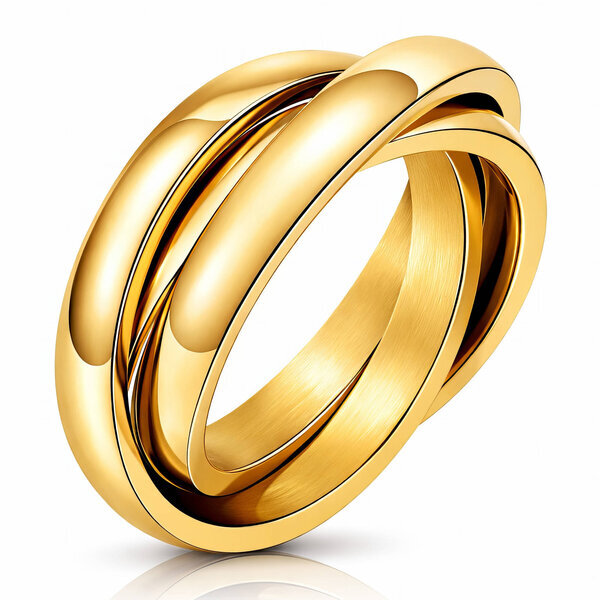 Ring, 18K Gold Plated Steel