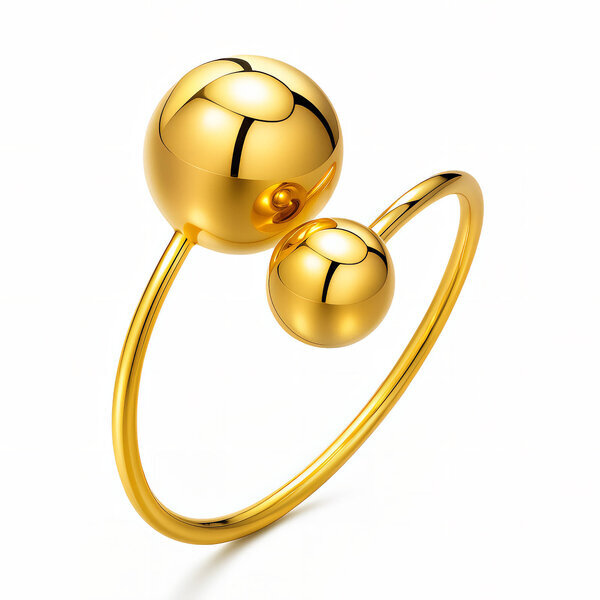 Ring, 18K Gold Plated Steel