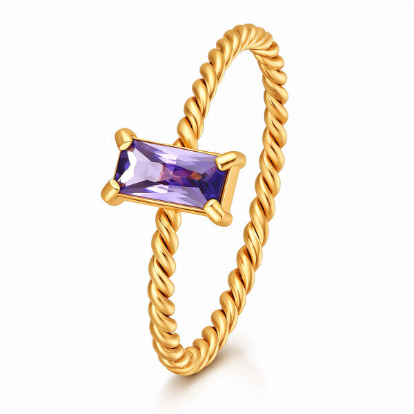 Ring, 18K Gold Plated Steel